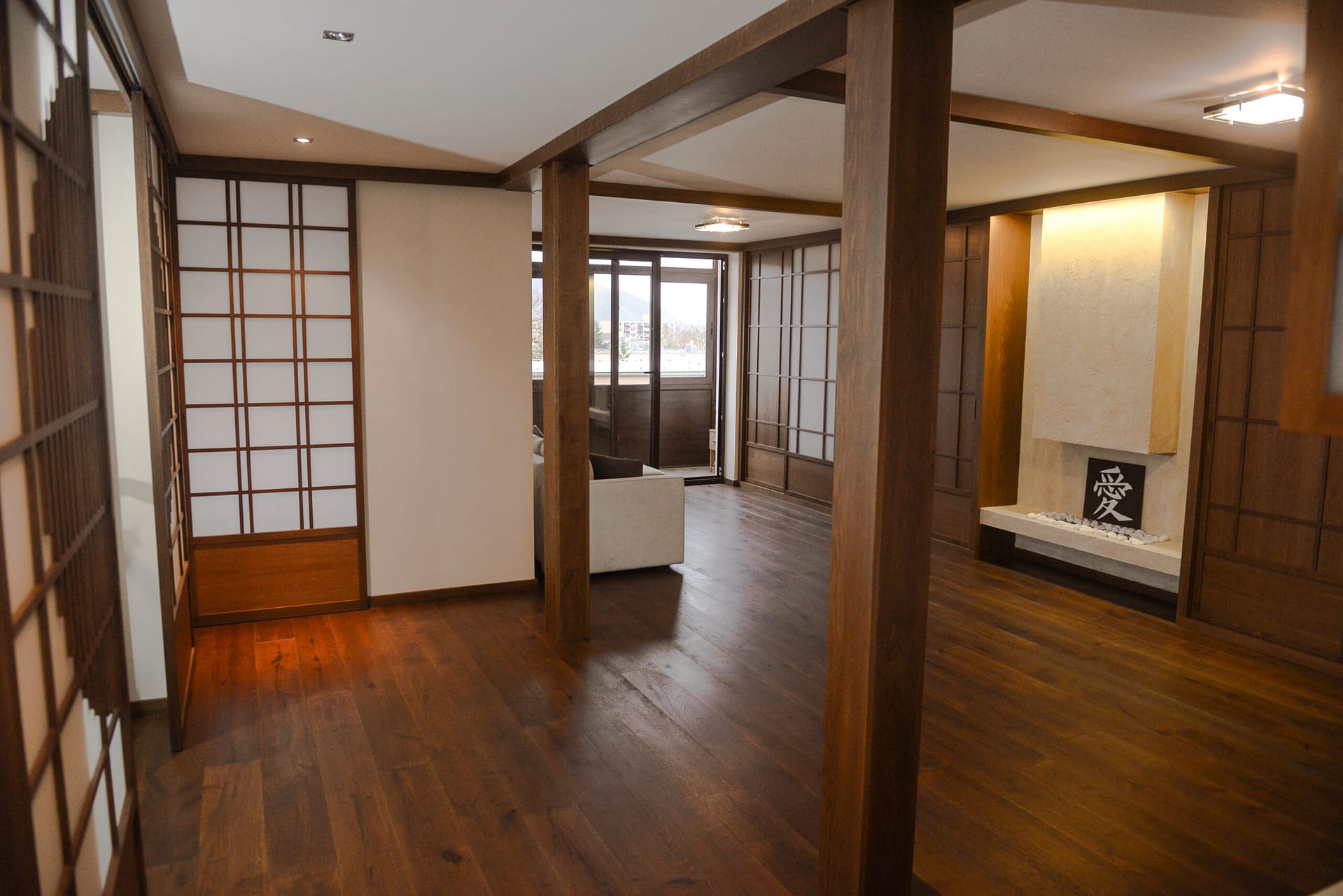 výroba nábytku na mieru interiér drevo japonský štýl posuvné dvere atypický nábytok